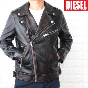 DIESEL ディーゼル レザー ブルゾン メンズ 革ジャン ライダース