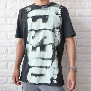 ディーゼル Tシャツ メンズ ビッグ ブランド ロゴ 半袖 グレー DIESEL A06483 0ASUB 93R｜meraviglie