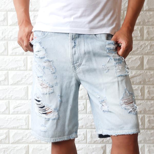 【並行輸入品】ディーゼル ショートデニム メンズ DIESEL ディーゼル ショートパンツ アイスブ...