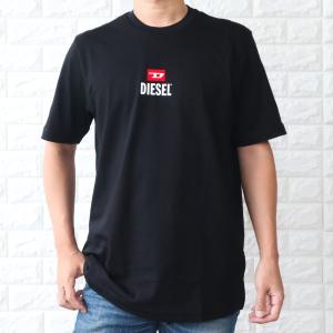【並行輸入品】ディーゼル DIESEL Tシャツ メンズ ブラック ホワイト フロッキープリント Dロゴ シンプル A11184 RPATI 100