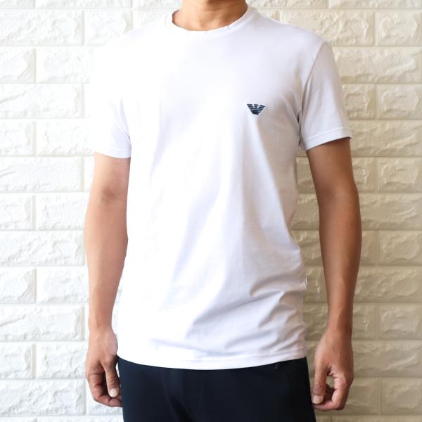 【並行輸入品】Tシャツ メンズ エンポリオ アルマーニ ストレッチコットン 刺繍 ロゴ ブラック 1...