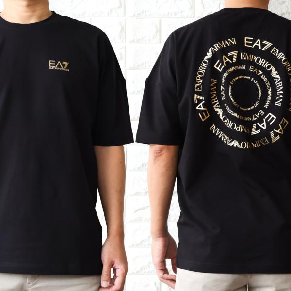 【並行輸入品】Tシャツ メンズ エンポリオ アルマーニ ブラック ホワイト 黒 白 EA7 オーバー...