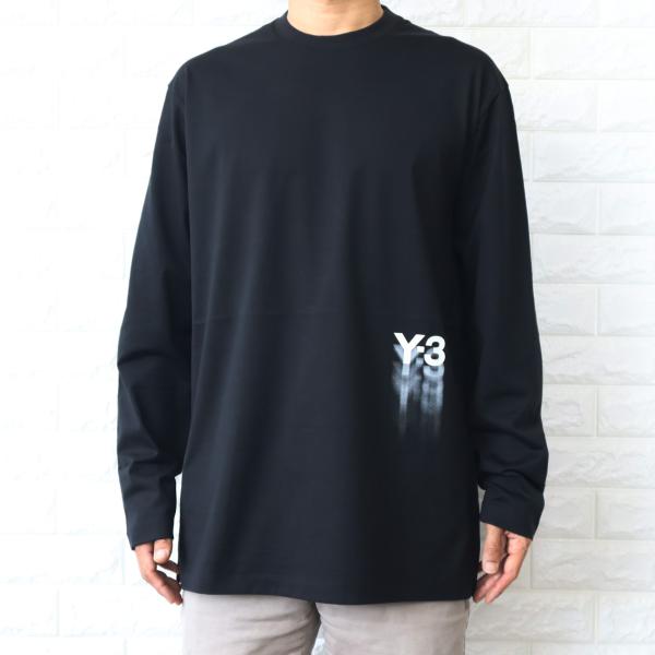 【並行輸入品】Y-3 ワイスリー 長袖 Tシャツ メンズ ブラック 黒 グラフィックロゴ ロンT ロ...