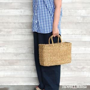 ホグラ スクエア シンプル かご バッグ Lサ...の詳細画像1