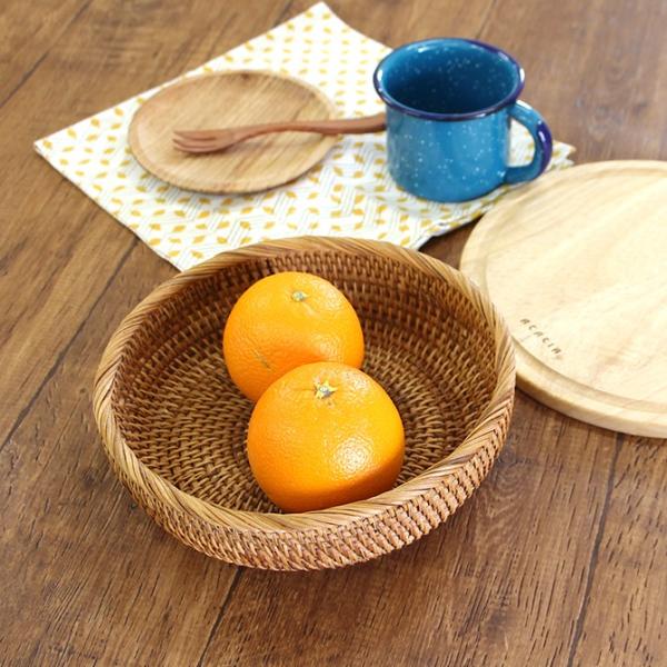 ベトナムラタン製 アジアン ボウル型バスケット Sサイズ 籐 果物かご ラタン フルーツバスケット