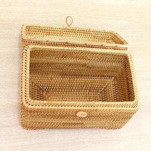 ベトナムラタン製 アジアン フタ付きコスメ収納...の詳細画像5