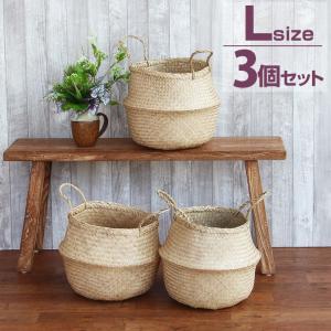 シーグラス バスケット 2ウェイ バスケット Lサイズ 3個セット