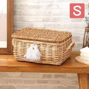 生活雑貨 取り外しができる布付収納ケースかごバスケット レース付 S