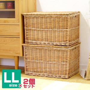 かご バスケット 収納 フタ付き 収納ボックス L&Mサイズ 2個セット 内