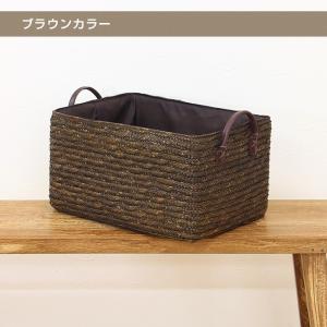 ストロー製収納バスケットハンドルタイプ かご ...の詳細画像2