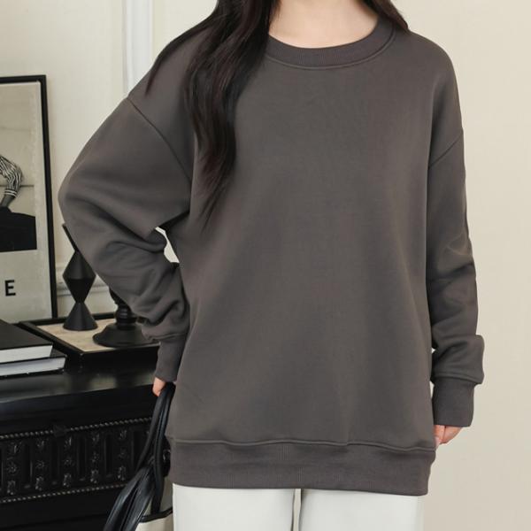 DAYRA ラウンドネック 裏起毛 長袖 スウェット プルオーバー トップス ドロップショルダー レ...