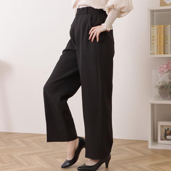 ツイルセンタープレスハイウエストストレートパンツ 女性 レディース ボトム ズボン スラックス オー...