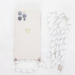 ストラップ付 ハートワンポイント シリコン i...の詳細画像2