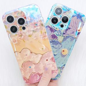 名前入り♡キラキラシェルフラワー✨淡色✨フレーク♡iPhoneケース メール便送料無料] 螺鈿 貝殻風 シェルケース {2}【iPhone ケース