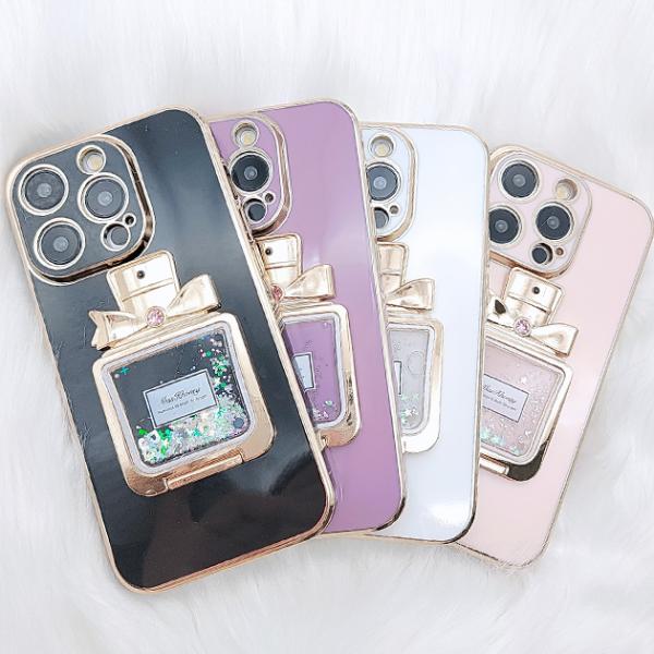 スタンドリング付きパフュームiPhoneカバー 女性 レディース スマホ 携帯 ケース ブラケット ...