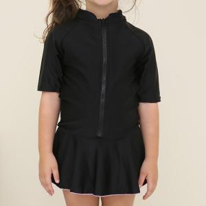 女児 半袖 前ジッパー ワンピース スクール水...の詳細画像5