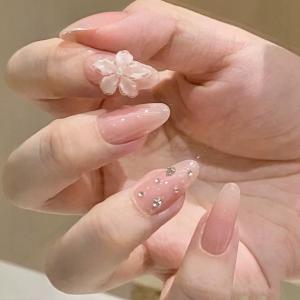 3D フラワー クリア ビジュー ネイルチップ ...の商品画像