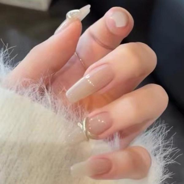 クロス アート付き ナチュラル グラデーション ネイルチップ 女性 レディース 爪 ネイル シール ...