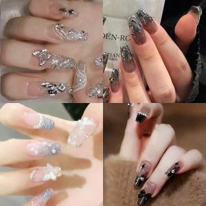 クリア ラメ グラデーション ビジュー ネイルチップ 女性 レディース 爪 ネイルアート シール つけ爪 大人 きれいめ 上品 華やか クリ