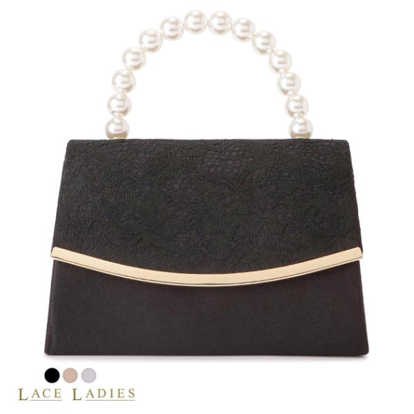 2way パーティーバッグ ハンドバッグ ショルダーバッグ レディース パールハンドル レース 春 ...