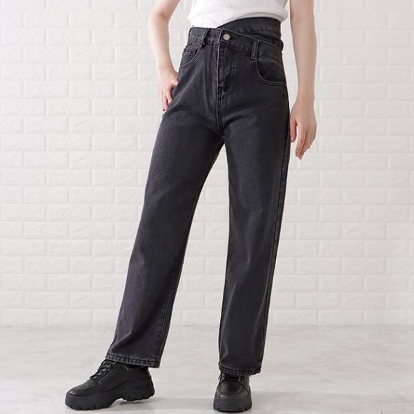 ハイウエストレイヤードワイドデニムパンツ 女性 レディース パンツ ボトム 春 夏 秋 冬 オールシ...