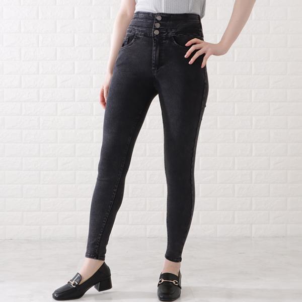 ハイウエストストレッチスキニーパンツ 女性 レディース ボトム すっきり シーズンレス 春 夏 秋 ...