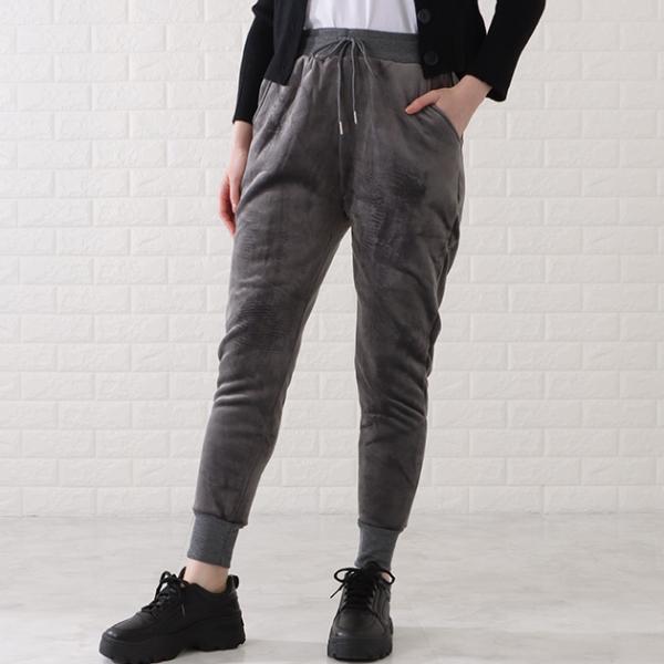 裏ボアフリースイージーパンツ 女性 レディース スウェード ベルベット ベロア ボトム 秋 冬 ウォ...
