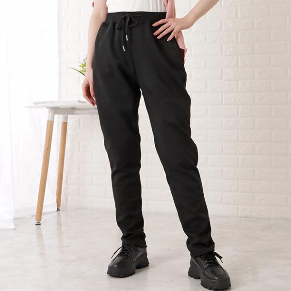 裏ボアスウェットテーパードパンツ 女性 レディース ボトム ズボン 秋 冬 あったか ウォームビズ ...