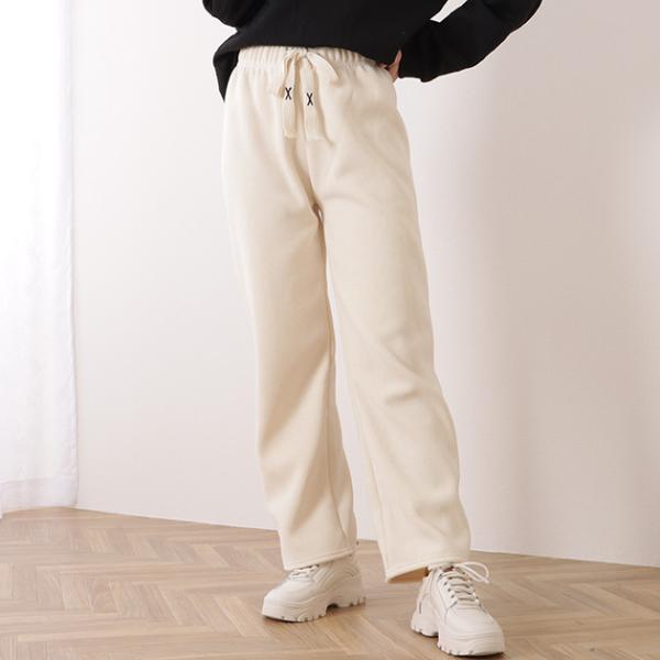 裏起毛ハイウエストイージーパンツ 女性 レディース ボトム ズボン 暖パン ラフ 秋 冬 ウィンター...