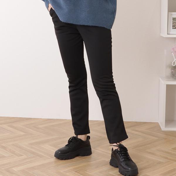 裏起毛ハイウエストストレッチストレートパンツ 女性 レディース ボトム ズボン スラックス 秋 冬 ...