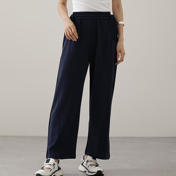 選べるサイズ レングス タック サイド リボン スウェット パンツ ボトムス 女性 レディース 春 ...