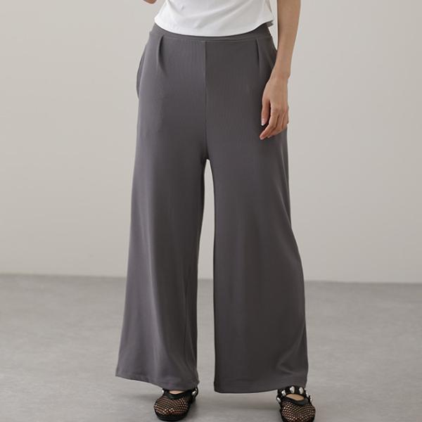 選べるサイズ レングス タック リブ カット ワイド パンツ ボトムス 女性 レディース 春 夏 単...