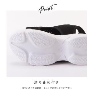 厚底スポーツメッシュサンダル プルストラップ ...の詳細画像4