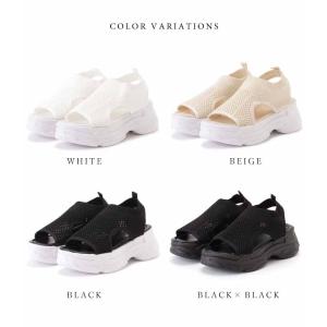 厚底スポーツメッシュサンダル プルストラップ ...の詳細画像5