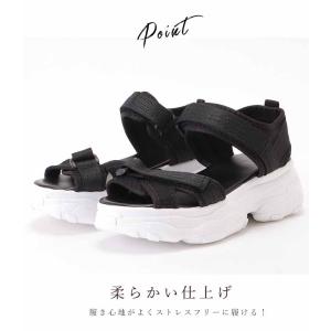 スポーツサンダル 厚底スポーツ ベルクロ メッ...の詳細画像3