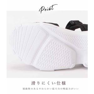 スポーツサンダル 厚底スポーツ ベルクロ メッ...の詳細画像4
