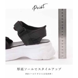 スポーツサンダル 厚底スポーツ ベルクロ メッ...の詳細画像5