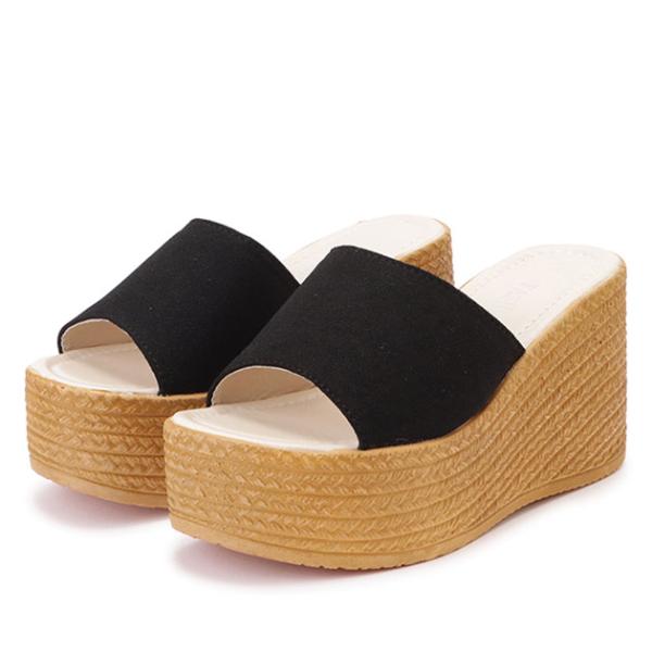 ウェッジソールミュールサンダル ウェッジソールサンダル 厚底サンダル ミュール レディース 疲れにく...