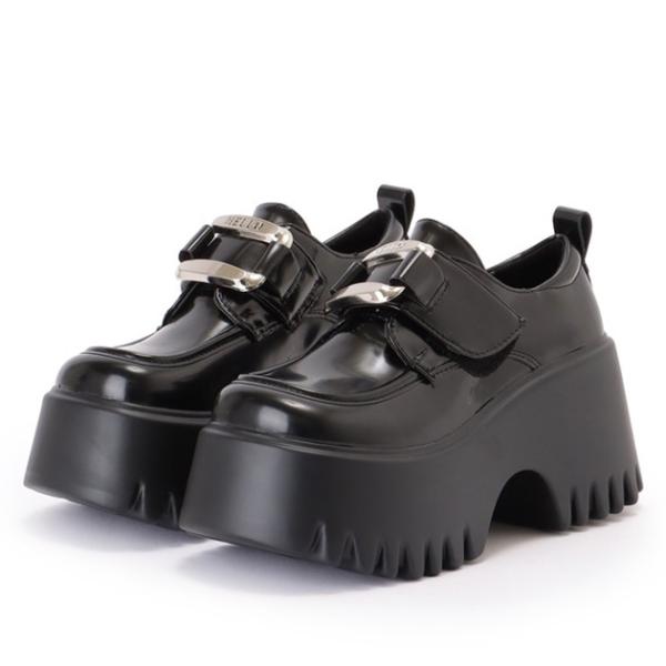 ラウンドトゥ 超厚底 レザー調 マニッシュ シューズ 女性 レディース メンズライク 靴 合成皮革 ...