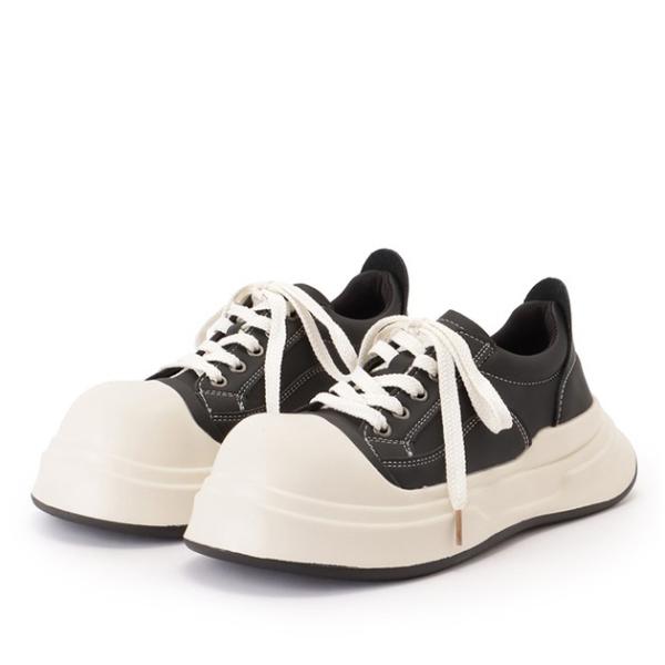 ボリューム ラウンドトゥ 厚底 レースアップ スニーカー 女性 レディース ユニセックス メンズライ...