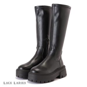 Lace Ladies（レースレディース） サイドゴア 厚底 ロングブーツ PU