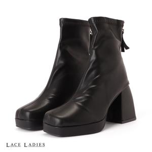 Lace Ladies（レースレディース） チャンキーヒール ショートブーツ PU