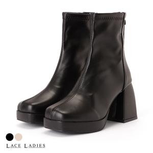 Lace Ladies（レースレディース） チャンキーヒール ショートブーツ PU