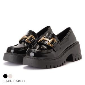 Lace Ladies（レースレディース） 厚底 エナメル ビットローファー