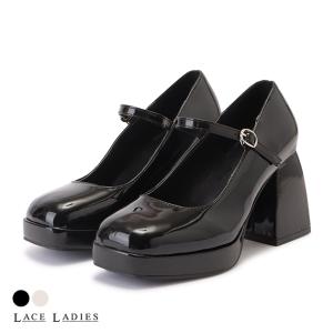 Lace Ladies（レースレディース） ダブルストラップ エナメル パンプス