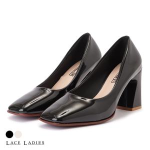 Lace Ladies（レースレディース） ダブルストラップ エナメル パンプス