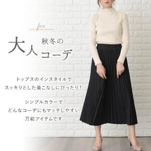 ウエストゴム プリーツ ロングスカート マキシ...の詳細画像3