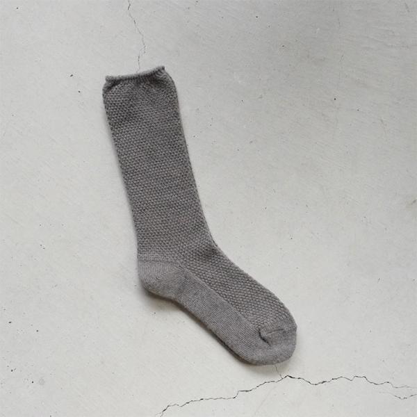 evam eva エヴァムエヴァ wool cashmere moss stitch socks ウ...