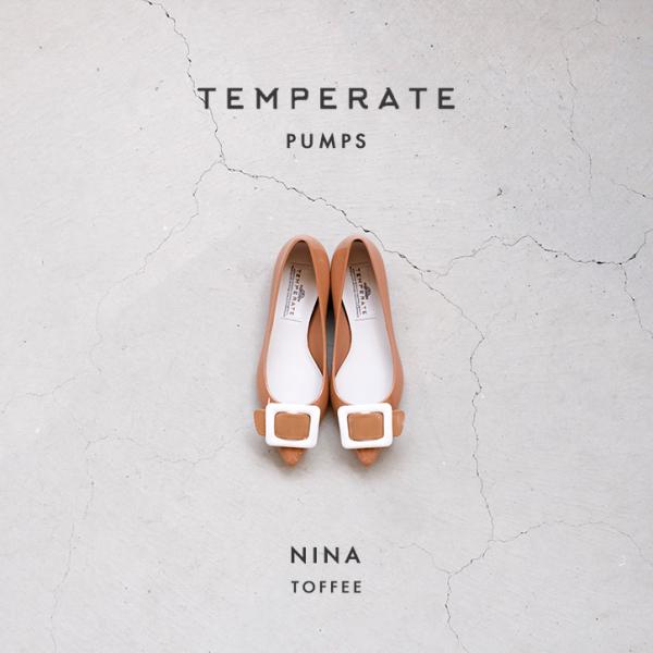 レインシューズ レディース TEMPERATE テンパレイトNINA  ニナ toffee キャラメ...