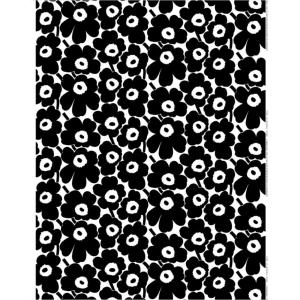 marimekko マリメッコ ・コットン生地 Pieni Unikko（ピエニ ウニッコ） ブラック×ホワイト【065205-190】｜merci-fabric